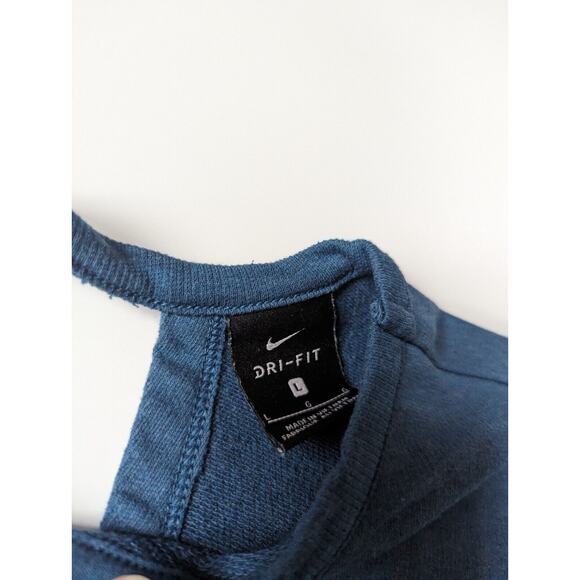 Nike Dri-Fit Woman's Large Blue Crop Open Back Long Sleeve Sweatshirt - Picture 2 of 6